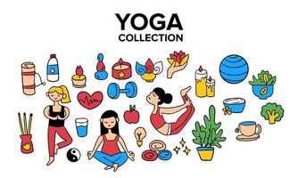 Meditation yoga icon shape collection. Yoga vector illustration