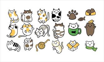 gato icono forma pegatina vector ilustración