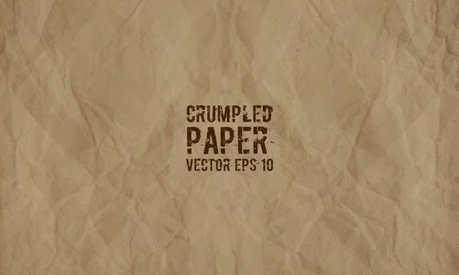 Crumpled brown paper background texture. Vector EPS 10