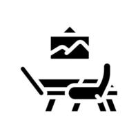 atributes cabinet of psychologist glyph icon vector illustration