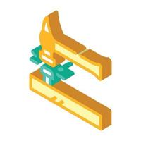 nail hammering isometric icon vector sign illustration