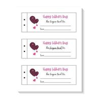 Fathers Day Coupon Book for Dad. Gift Coupon Card or Gift Certificate Printable vector