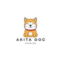 cute akita dog dog cartoon icon  logo design vector symbol illustration