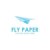 plantilla de diseño de logotipo de papel volador con icono de avión, simple y único. perfecto para negocios, móviles, empresas, tiendas, aplicaciones. etc. vector