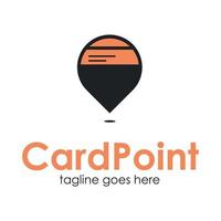 Card Point logo design template with location icon, simple and unique. perfect for business, mobile, location, etc. vector