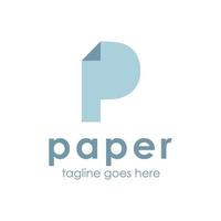 Paper logo design with letter P, simple and unique. perfect for business, company, landmark, mobile, app, etc. vector