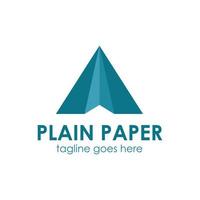 Plain Paper logo design template with airplane icon, simple and unique. perfect for business, mobile, company, store, app. etc. vector