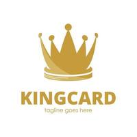 King Card logo design template with crown icon, simple and unique. perfect for business, mobile, cion, app, etc. vector