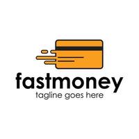 Fast Money logo design template with card icon, simple and unique. perfect for business, mobile, company, etc. vector