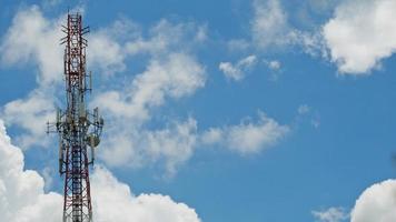 Telephone towers used to broadcast signals at dusk. photo