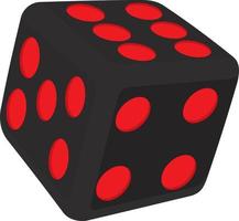 Black dice with red spots vector illustration