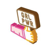 girl power isometric icon vector illustration