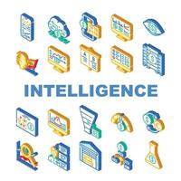 Business Intelligence Technology Icons Set Vector