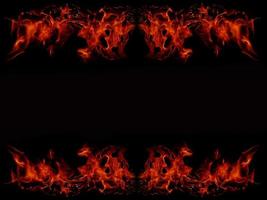 Flame Flame Texture For Strange Shape Fire Background Flame meat that is burned from the stove or from cooking. danger feeling abstract black background Suitable for banners or advertisements. photo