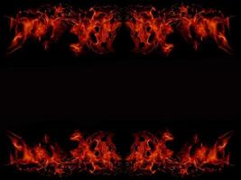 Flame Flame Texture For Strange Shape Fire Background Flame meat that is burned from the stove or from cooking. danger feeling abstract black background Suitable for banners or advertisements. photo