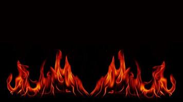 Flame Flame Texture For Strange Shape Fire Background Flame meat that is burned from the stove or from cooking. danger feeling abstract black background Suitable for banners or advertisements. photo