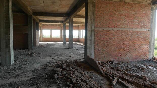 Abandoned old buildings Error and irresponsibility of engineer photo