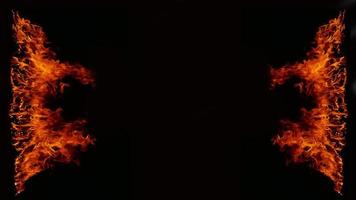 Flame Flame Texture For Strange Shape Fire Background Flame meat that is burned from the stove or from cooking. danger feeling abstract black background Suitable for banners or advertisements. photo