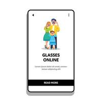 Glasses Online Internet Store For Family Vector
