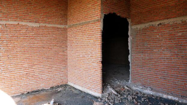 Abandoned old buildings Error and irresponsibility of engineer photo