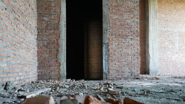 Abandoned old buildings Error and irresponsibility of engineer photo