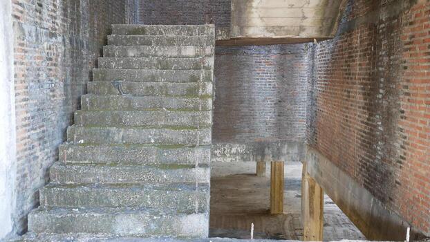 Abandoned old buildings Error and irresponsibility of engineer photo