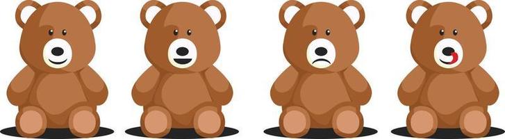 bear cartoon illustration vector with various expressions