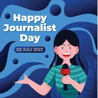 ilustración vectorial de la pancarta del día del periodista feliz, tarjeta de felicitación vector