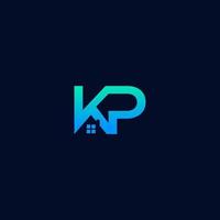 diseño de logotipo de casa kp vector