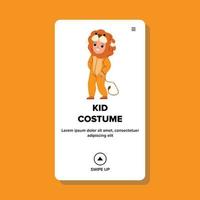 Kid Costume Wearing Little Preschool Boy Vector