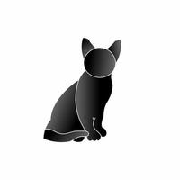 Silhouette cat with lighting gradation, logo, symbol. vector