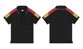 Short sleeve polo shirt vector illustration Black Color template for baby boys