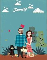 Cartoon happy family, colorful design vector