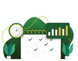 calendar, chart and checklist signs icons vector