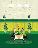 dinner dating background romantic couple icons vector