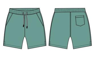 Shorts pant technical fashion flat sketch vector illustration template for Boys