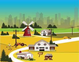the countryside and city vector