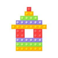 House Block plastic. Toy constructor. Icon. Vector cartoon illustration on a white isolated background.