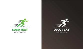 plantilla de logotipo de hombre corriendo rápido vector