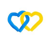 Heart shaped ukrainian flag color vector