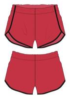 pantalones cortos de verano para niños plantilla de ilustración de vector de boceto plano de moda