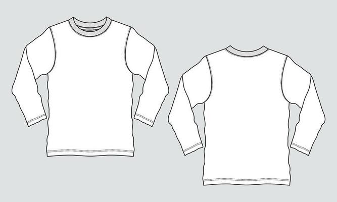 Long Sleeve T Shirt Template Vector Art, Icons, and Graphics for Free ...