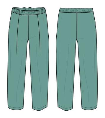 Navy Blue Factory Uniform Pants Template On White Background