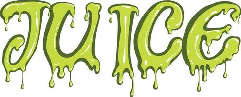 juice text with drip effect vector