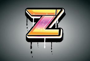 3D Z Letter graffiti with drip effec