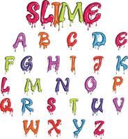 Slime colorful Capital alphabets vector