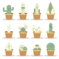 vector de colección de personajes de cactus