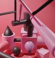 3d rendering geometric abstract background photo