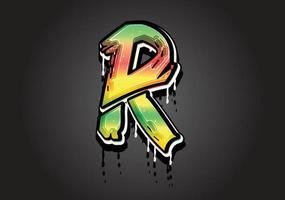 R Brush Letter logo vector