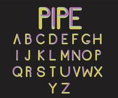 3D fluid Pipe fonts vector